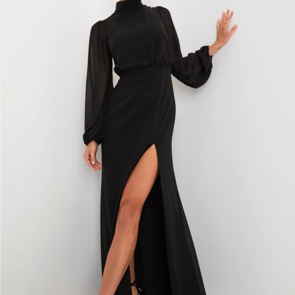 Lulus Graceful Entrance Black Long Sleeve Backless Maxi Dress
Lulus